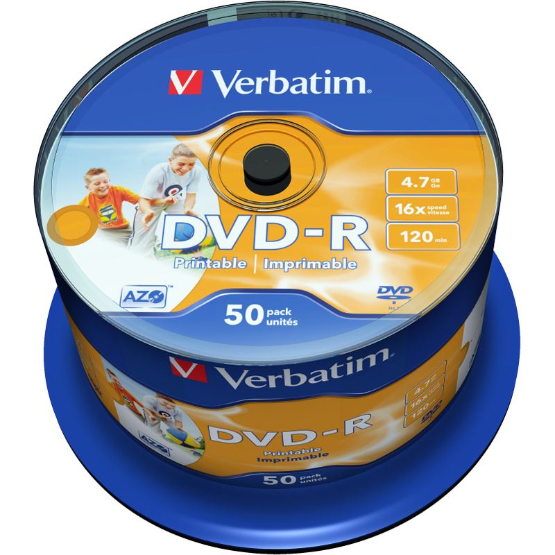Verbatim DVD-R 4.7 GB bedruckbar 50er Spindel (43533)