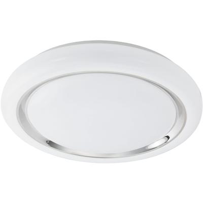 EGLO Deckenleuchte "CAPASSO", weiß (weiß, chromfarben), 1, Ø 40cm H: 7cm, 1 Stk., Leuchten, Deckenleuchte, Wandlampe, Chromring, Stahl, Kunststoff, Deckenleuchte
