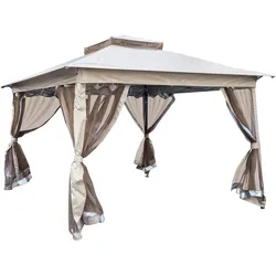 Pavillon Gartenpavillion Pergola Metall Outdoor Kleopatra 335x335x270cm faltbar
