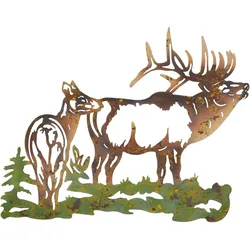 möbel direkt online Wanddekoration Hirschkuh und Hirsch grün/braun/beige