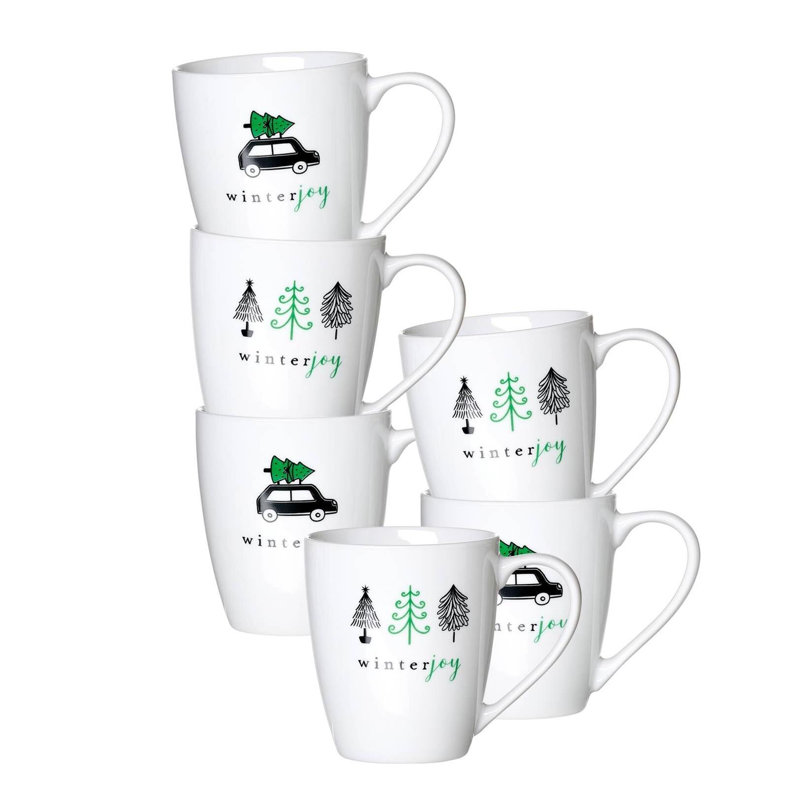 Ritzenhoff & Breker Henkelbecher Winter Joy Green 360 ml 6er Set