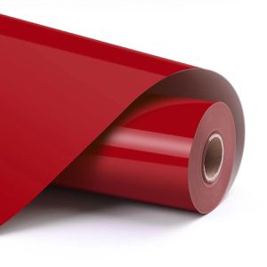 LOKLiK Bügelfolie Plotterfolie, Basic, rot, glänzend, auf Rolle 30,5 x 180 cm