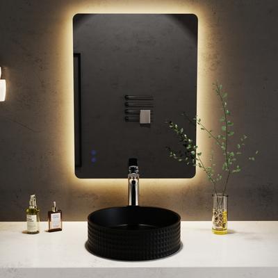 LED-Lichtspiegel WELLTIME "Toledo eckig, Spiegel mit LED Beleuchtung, Badspiegel", transparent, B:100cm H:60cm, Spiegel, mit Anti-Fog Beschichtung