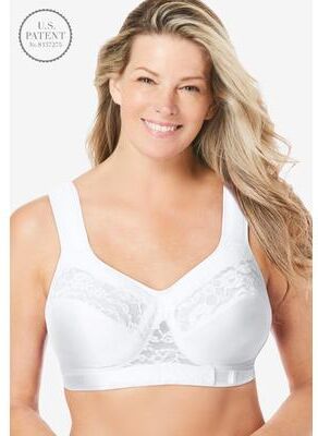 Plus Size Women's Exclusive Patented Custom Fit Wireless Bra by Comfort Choice in White (Size 54 G)