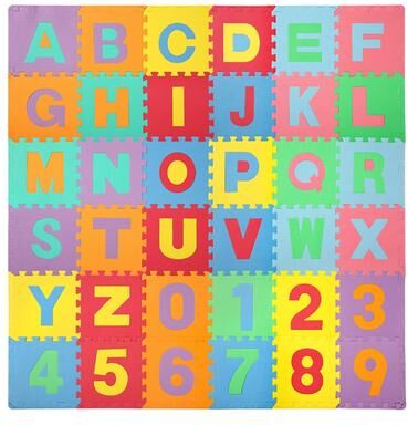 Easy Playhouse Soft Foam Floor Puzzle Tiles for Kids - 36 EVA Tiles