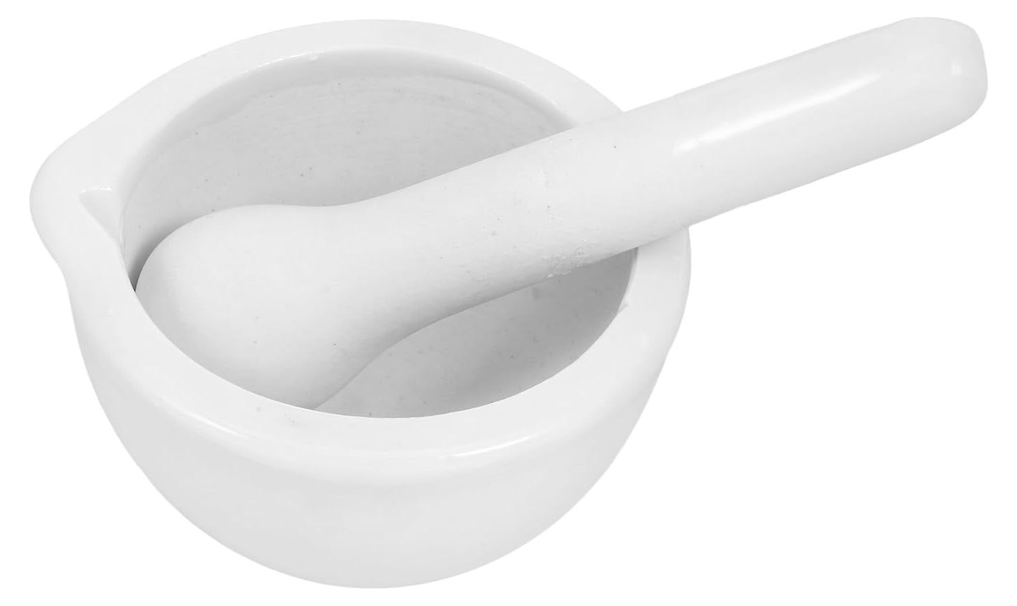 Dripio Morter en stamper van porselein met uitgietopening, 60 mm