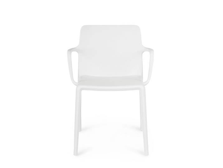 Set 4 chaises acier blanc