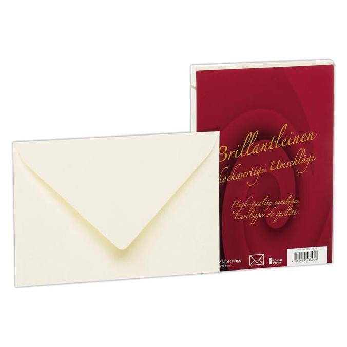 Magni 20211834 - Brillantleinen - Briefhüllen gefüttert, DIN C6, 25 Stück, ivory (C6, 25x) (20211834)