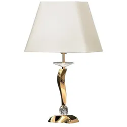 Brumberg Tischleuchte GIRATA, E27 max.60W, Messing-Guss / Chintz, Gold / beige BRUM-00829043