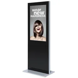 Showdown Displays Digitale Infostele einseitig 50" - Slim-Design schwarz, 78.9x202x70 cm