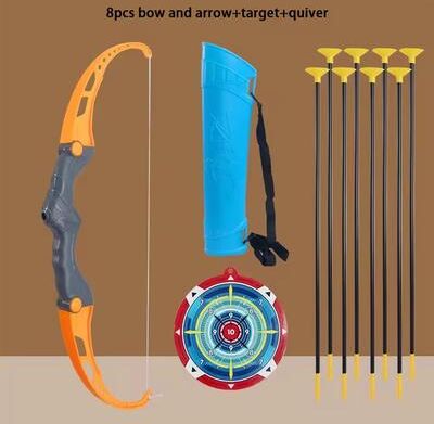Multisell Products Hub Kids Archery Set Toy With Target Safe Outdoor Bow And Arrow Shooting Game For Children yellow