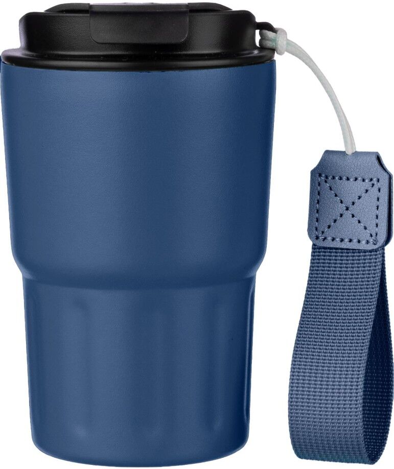 Mug isotherme personnalisé en inox - Louisa bleu