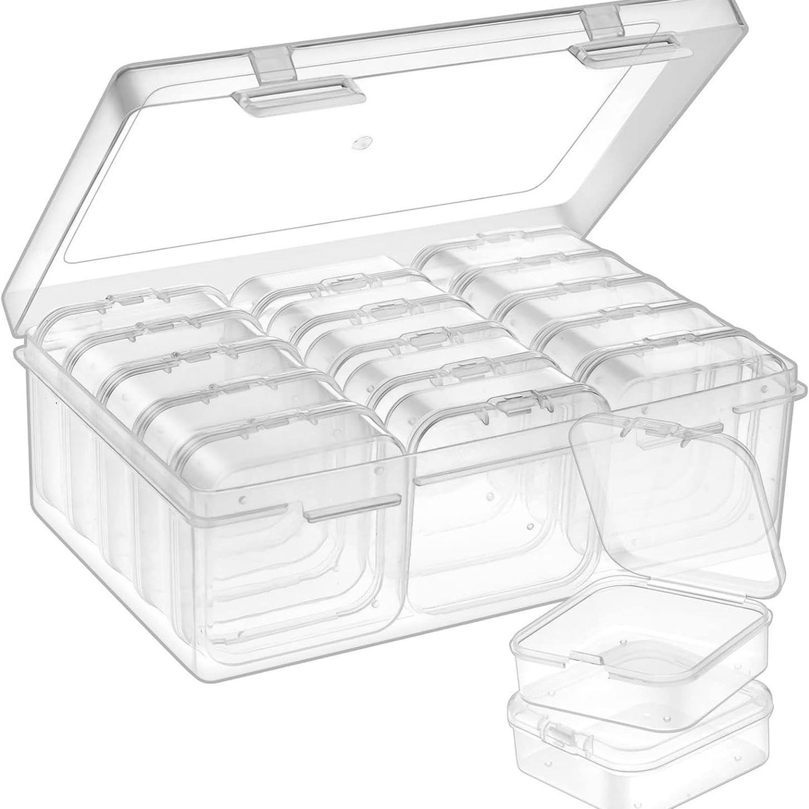 Dripio Opbergdoos met deksel, stapelbaar, transparant, plastic