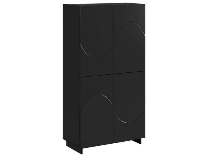 Elégance - Chic Meuble rangement - Buffet haut - Buffet salon-séjour - Noir - 79x41x151cm - Bois d'ingénierie_0836282