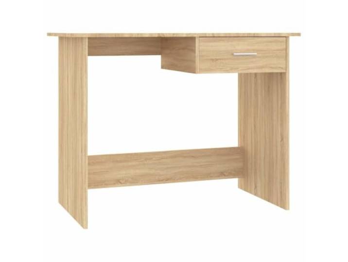 HWKQEQRF Schreibtisch Sonoma-Eiche 100x50x76 cm Holzwerkstoff Mit Schublade, Konsolentisch Flur, für enge Büros, Schlafsäle, begrenzter Platz, leicht zu reinigen