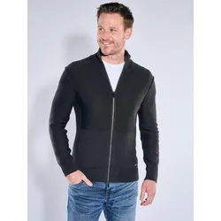 engbers Herren Strickjacke mit seitlichen Taschen Schwarz regular uni Stehkragen - 3XL