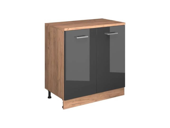 Meuble sous pente R-Line 80cm sans pente avec 2 portes Anthracite Haute brillance Vicco 61800