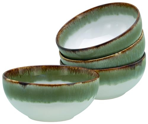 Creatable Cascade Boeddha Bowls 4-delige serviesset, groen, aardewerk, 1200 ml