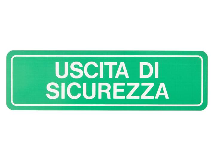 Schild «Uscita di sicurezza» 9.5 × 33 × 0.1 cm
