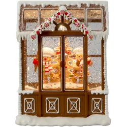 Konstsmide Weihnachtsbeleuchtung Wasserlaterne Lebkuchenhaus, braun