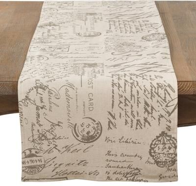 Saro Lifestyle Old Fashioned Script Print Design Table Runner