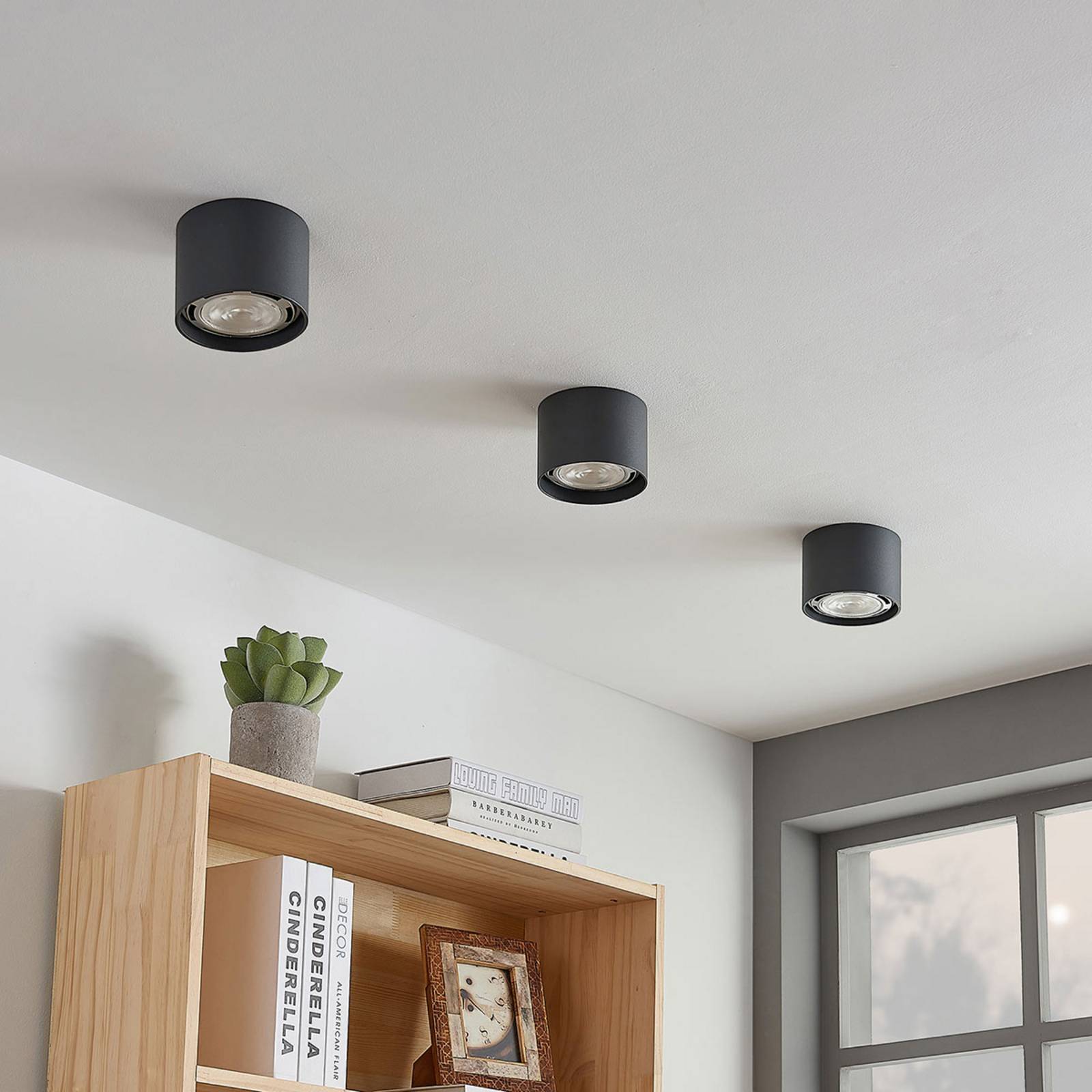 Arcchio downlight Mabel, Ã˜ 12 cm, grey, metal, GU10 Mabel Arcchio, dimmable, Alu / grey / zinc, Kitchen, Aluminium, Modern, Ceiling Light