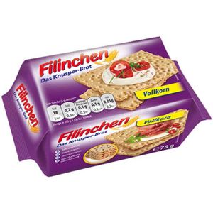 Filinchen Knusperbrot Vollkorn aus Weizen & Hafer, laktosefrei & vegan, 15 Scheiben, 75 g