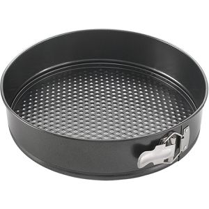 Metaltex Backform Superior 220606038 mit Flachboden, aus Stahl, Ø 28 cm, schwarz, antihaftbeschichtet, Springform
