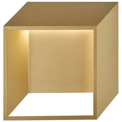 Wandlampe Innen LED Modern Wohnzimmer Wand LED Lampe Treppenhaus Innen goldfarben, Down Strahler Metall, 5,5W 400Lm warmweiß, LxBxH 25x9,2x25 cm, Wofi 4416.01.15.8000
