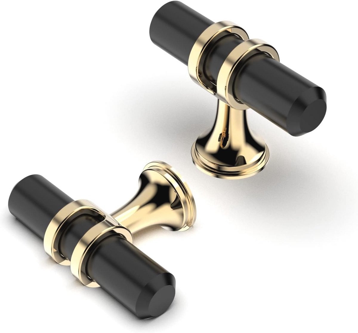 10 stuks kastknoppen goud en zwart voor keuken en meubels