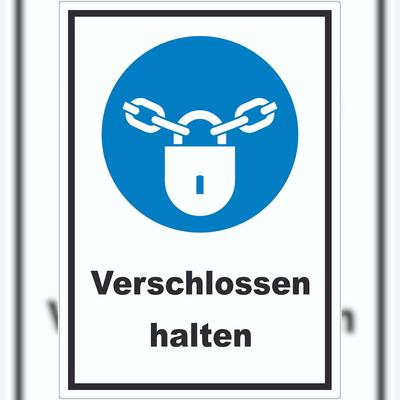 HB-Druck Verschlossen halten Aufkleber A3 (297x420mm)