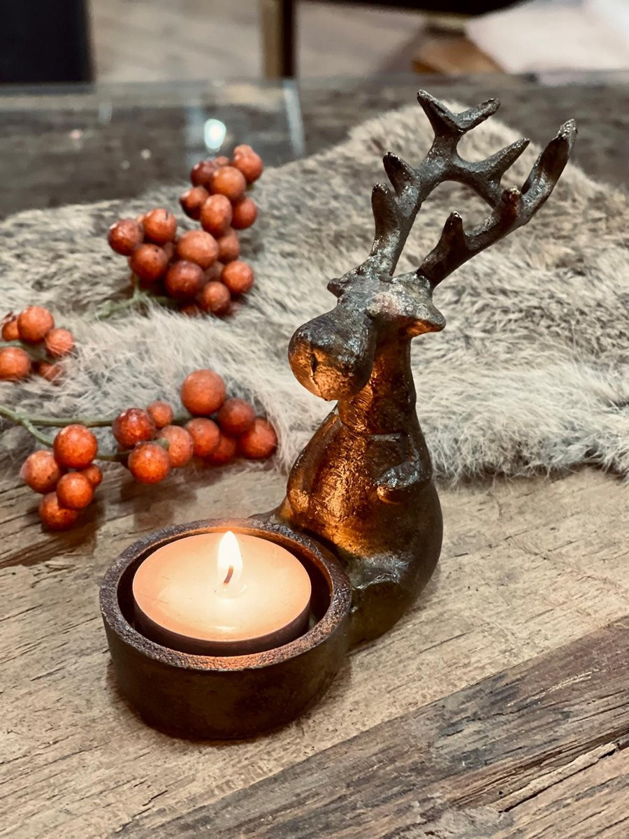 Gouden waxinelichthouder Nico voor kerstdecoratie