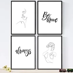 POSTER Set mit 4 ‚immer mutig‘ A3 Schwarzer Rahmen