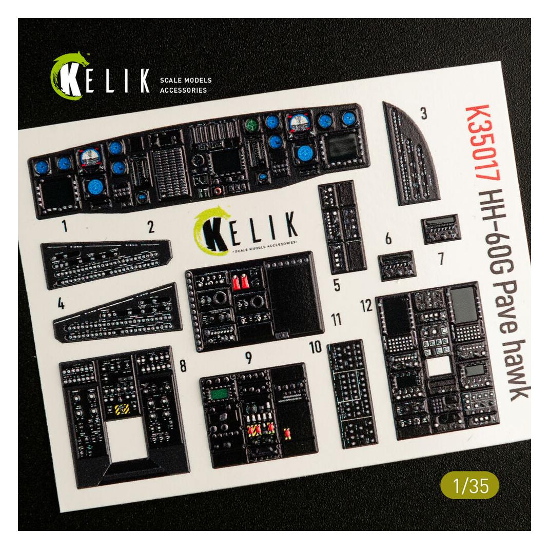 Kelik HH-60G Pave Hawk interior 3D decals for Kitty Hawk / Zimimodel kit (K35017)
