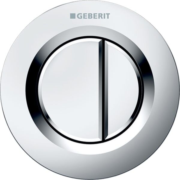 Geberit WC control Typ 01 116042461 pneumatique, double chasse, plastique, chromé mat