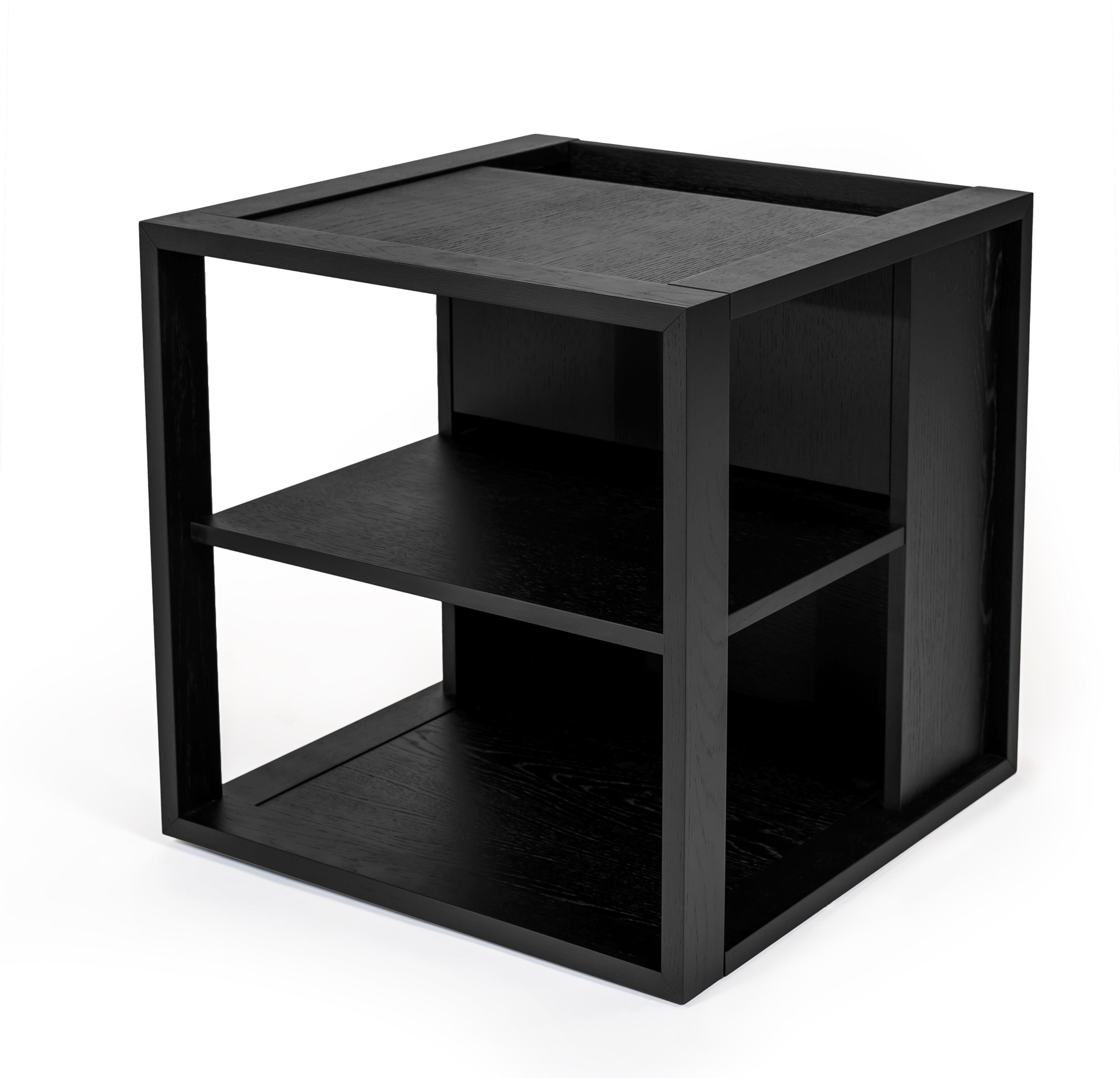 Couchtisch WOODMAN "Cube", schwarz, B:50cm H:50cm T:50cm, Tische, Couchtisch, Holzfurnier aus Eiche, FSC-zertifiziert schwarz B/H/T: 50cm x 50cm x 50cm