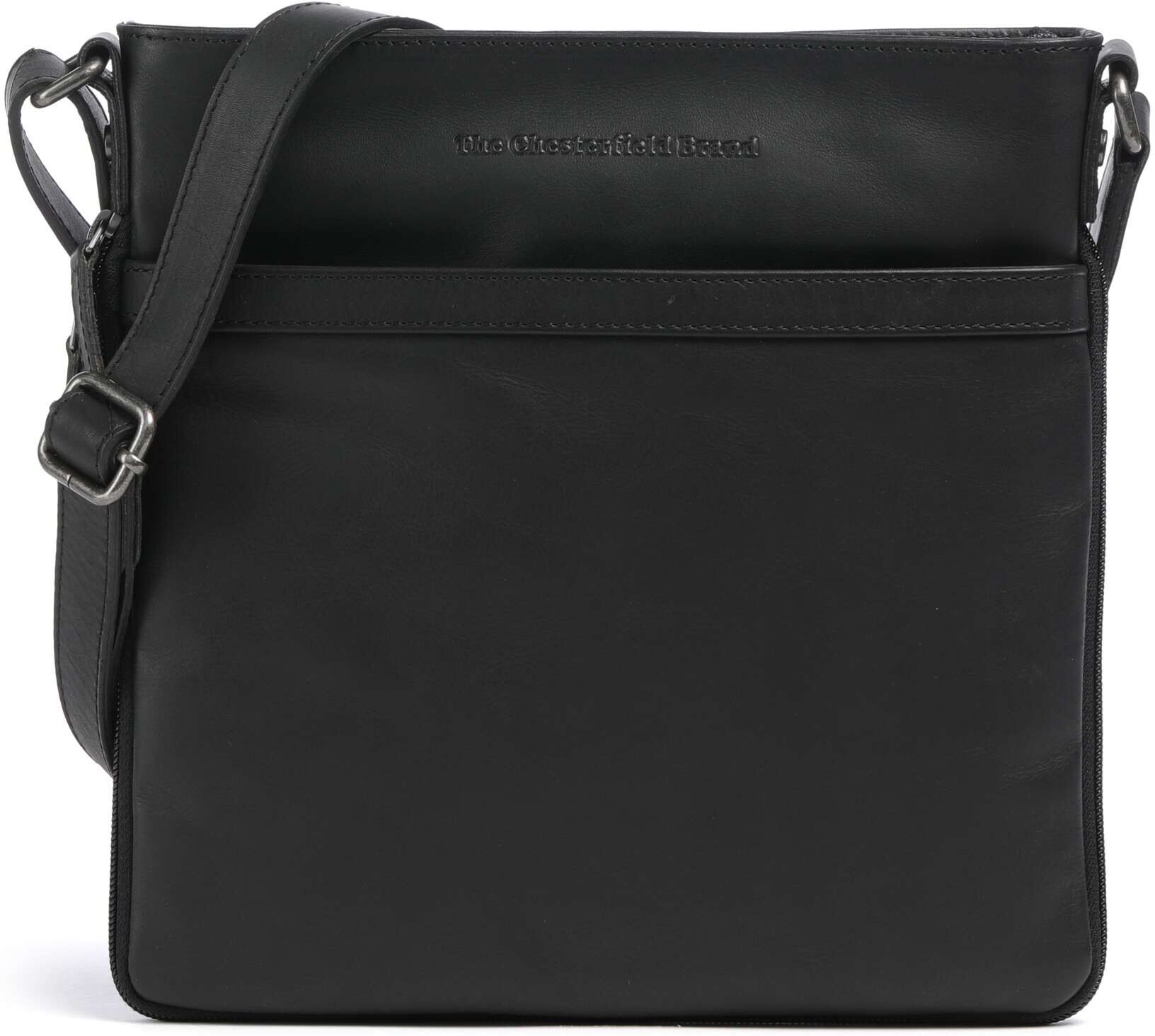 The Chesterfield Brand Wax Pull Up Cow Mirea Umhängetasche aus Leder, schwarz
