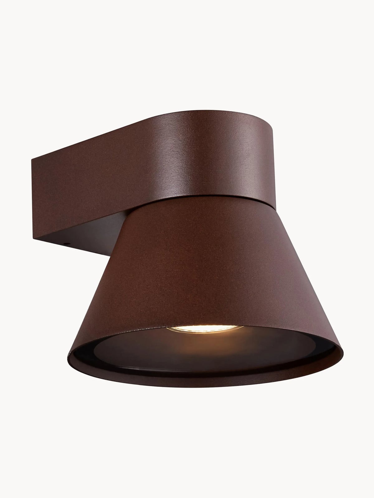 Nordlux Kyklop Cone wandlamp voor buiten, bruin, dimbaar