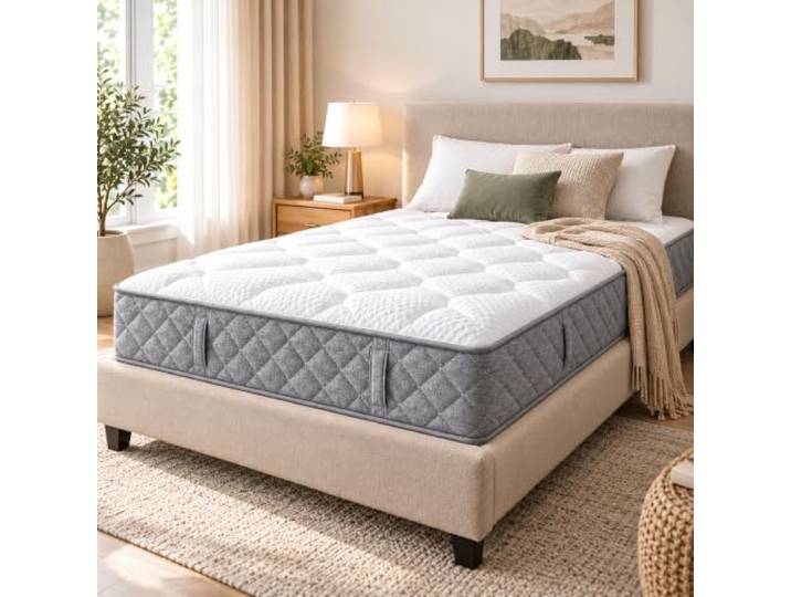 Matratze 120x200 H3 20 cm mit 7-Zonen-Taschenfederkern und Kaltschaum Hybridmatratze mit 4 Griffen, atmungsaktiver Polsterung und Rollverpackung für Schlafzimmer und Gästezimmer