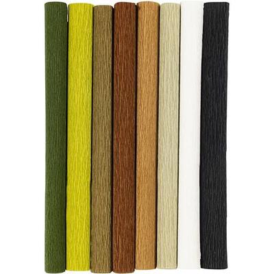 Creativ Company Krepppapier, Blatt 25x60 cm, Kreppanteil: 180%, 105 g, Natur, 8 Blatt