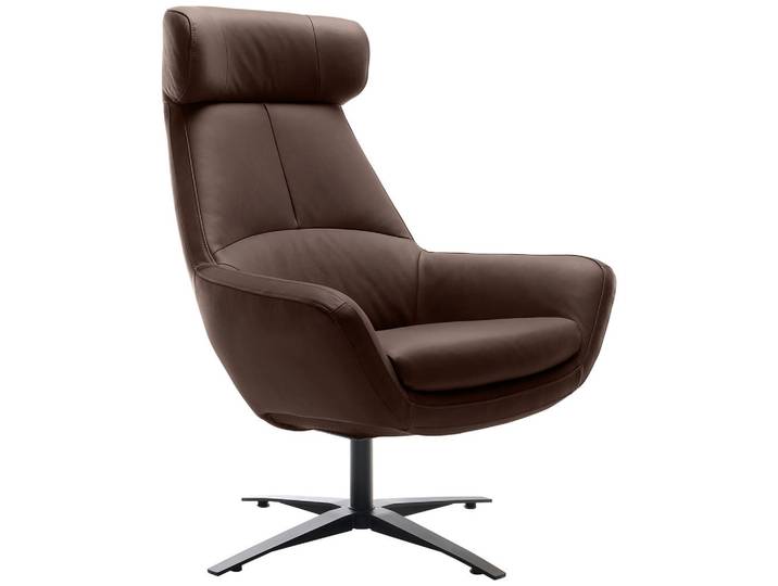 Trendmanufaktur Sessel BE Organic, Braun, Metall, Echtleder, Anilinleder, 81x112x83 cm, Made in EU, Lederauswahl, Stoffauswahl, Wohnzimmer, Sessel, Sonstige Sessel