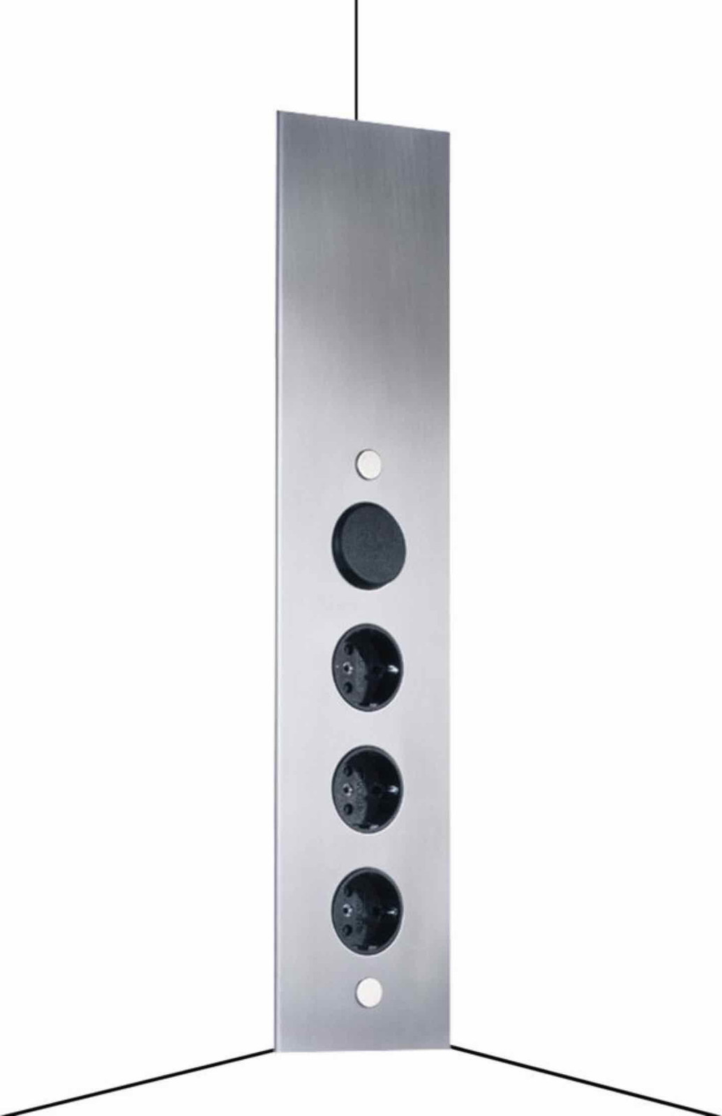 Thebo Wandcontactdoos met hoekmontage STS3007 met schakelaar, roestvrij staal
