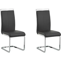 ESSZIMMERSTUHL 2er-Set Kunstleder Schwarz Greedin