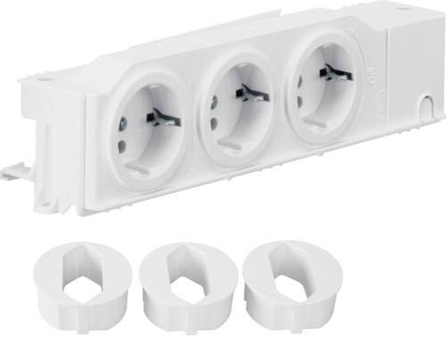 Hager Hutschienen-Steckdose ohne Klappdeckel TN002S Reinweiß (RAL 9010) (L x B x H) 45 x 250 x 50mm
