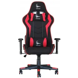 Gembird Gaming chair SCORPION juodas mesh red skin accents, Gaming Stuhl, Rot, Schwarz