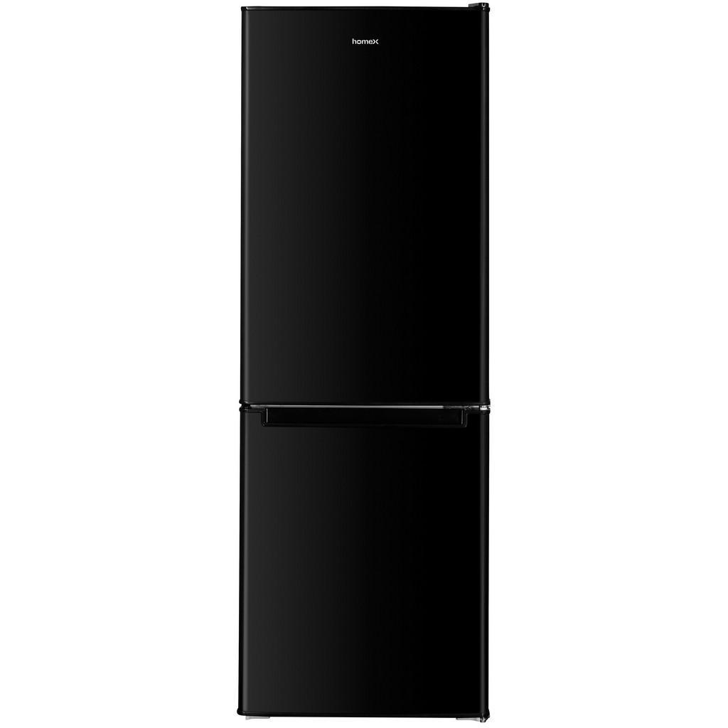 homeX Kühl-Gefrier-Kombination,, Schwarz, Metall, Kunststoff, Glas, 3 Stück Schubladen, 49.5x142.5x56 cm, Abtauautomatik, Türanschlag wechselbar, höhenverstellbare Füße, LED-Innenbeleuchtung, Gefrierfach, Temperaturanzeige, Küchen, Küchenelektrogeräte, Kühl- & Gefrierschränke, Kühl- & Gefrierkombinationen
