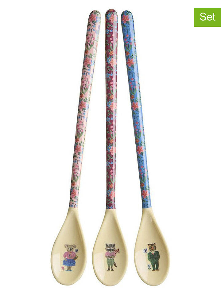 Rice 3er-Set: Kaffeelöffel "Nathalie Lété" in Bunt - (H)22,5 cm - onesize