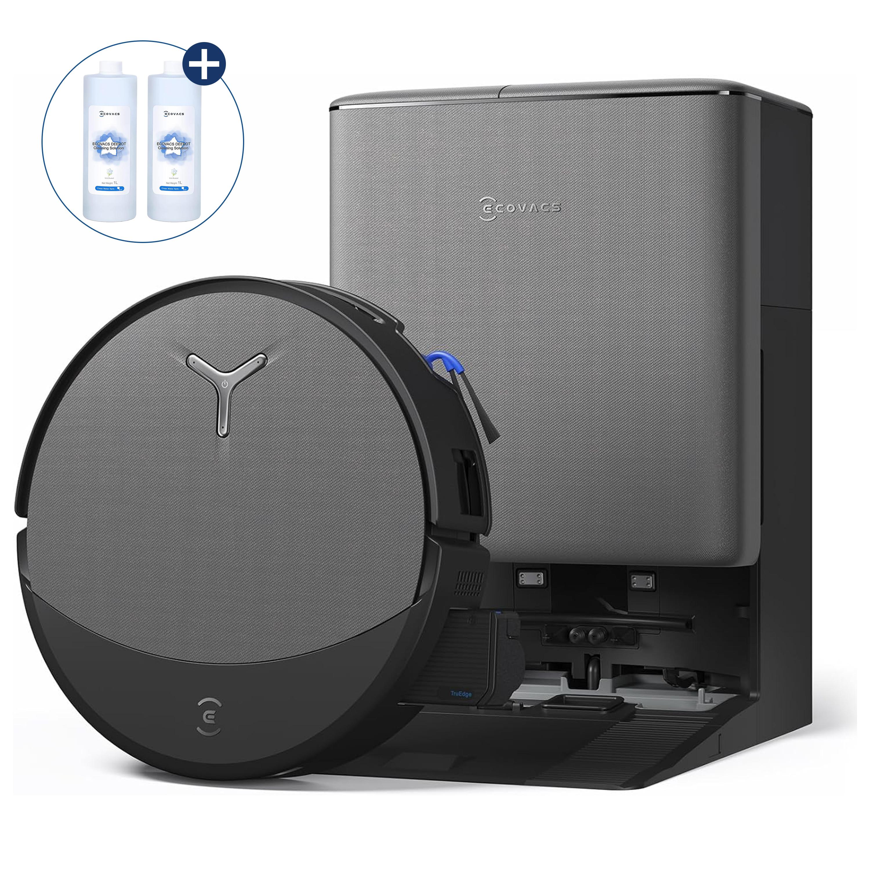 ECOVACS DEEBOT T90 PRO Omni 30.000Pa Saugroboter mit 2pcs Original-Reinigungslösung, Staubsauger Roboter mit Wischfunktion, Schwarz