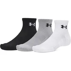3er Pack UNDER ARMOUR Performance Cotton Quater Socken 101 - white/steel/steel XL (47.5-50.5)