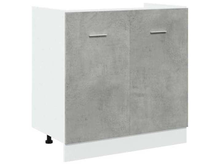 HKTMGDNG Spülenunterschrank Lyon Betongrau 80x46x81,5cm Holzwerkstoff Zweitüriger Küchenschrank in Betongrau aus Holzwerkstoff für geordnete Aufbewahrung in Küche und Hauswirtschaftsraum.